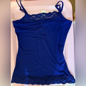 Maurices Blue Lace Trim Tank Top